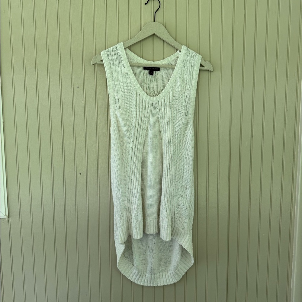 White Sleeveless Knit Top